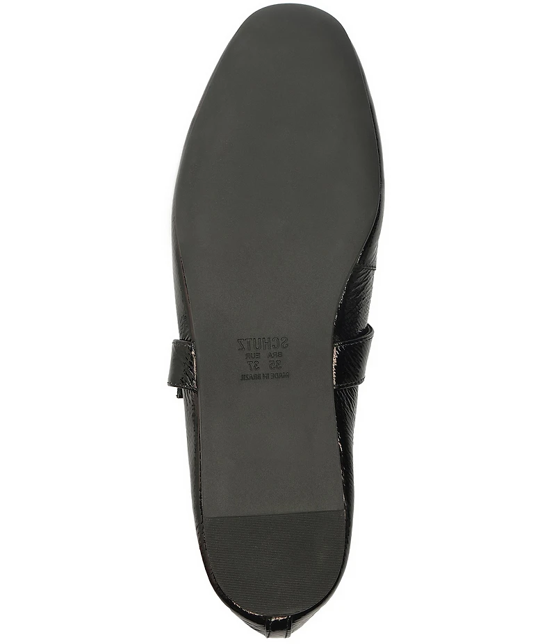 Schutz Courtney Buckle Patent Leather Mary Jane Ballet Flats