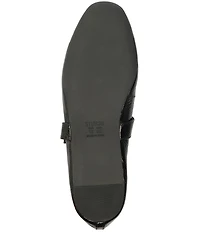 Schutz Courtney Buckle Patent Leather Mary Jane Ballet Flats