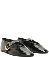 Schutz Courtney Buckle Patent Leather Mary Jane Ballet Flats