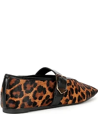 Schutz Courtney Leopard Print Leather Mary Jane Ballet Flats