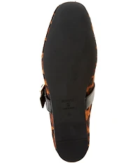 Schutz Courtney Leopard Print Leather Mary Jane Ballet Flats