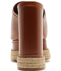 Schutz Darah Rope Leather Platform Block Heel Slide Sandals