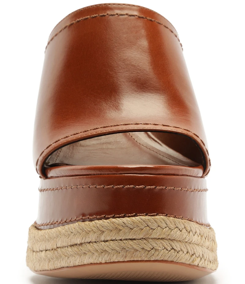 Schutz Darah Rope Leather Platform Block Heel Slide Sandals