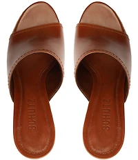 Schutz Darah Rope Leather Platform Block Heel Slide Sandals