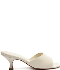 Schutz Dethalia Leather Square Toe Slide Sandals