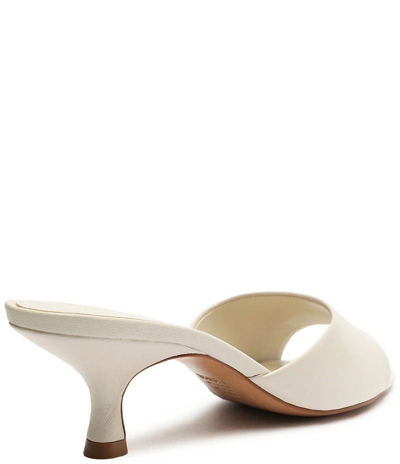 Schutz Dethalia Leather Square Toe Slide Sandals