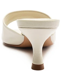 Schutz Dethalia Leather Square Toe Slide Sandals