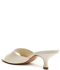 Schutz Dethalia Leather Square Toe Slide Sandals