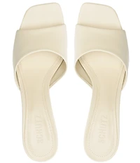 Schutz Dethalia Leather Square Toe Slide Sandals