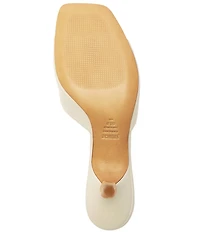 Schutz Dethalia Leather Square Toe Slide Sandals