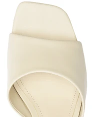 Schutz Dethalia Leather Square Toe Slide Sandals