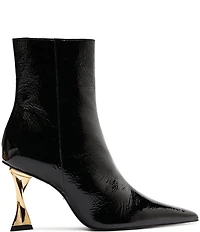 Schutz Elisha Patent Leather Sculptural Heel Booties