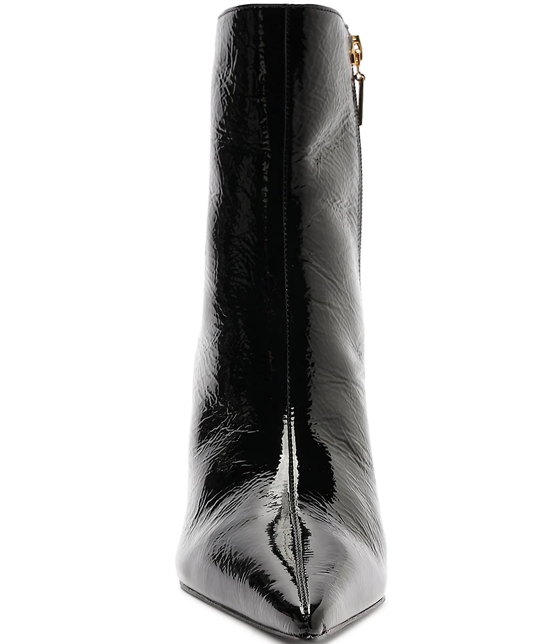 Schutz Elisha Patent Leather Sculptural Heel Booties