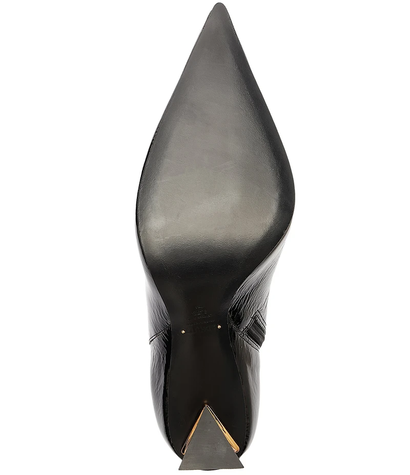 Schutz Elisha Patent Leather Sculptural Heel Booties