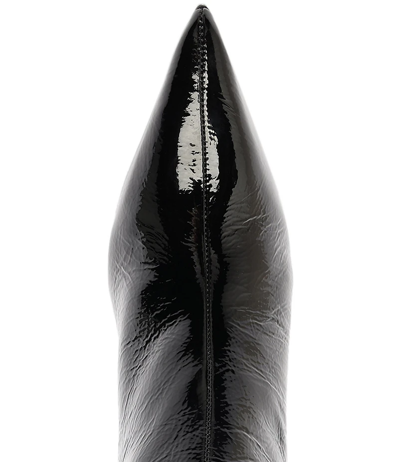 Schutz Elisha Patent Leather Sculptural Heel Booties