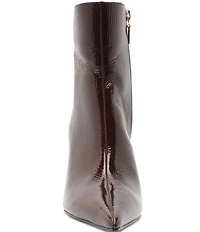 Schutz Elisha Patent Leather Sculptural Heel Booties