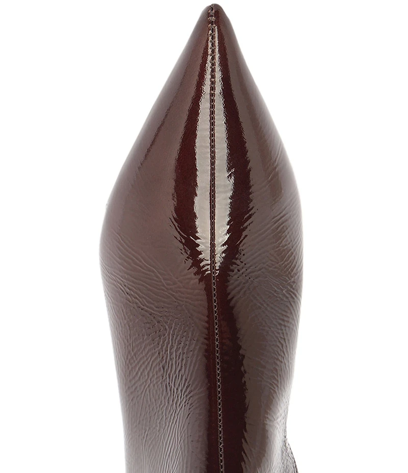 Schutz Elisha Patent Leather Sculptural Heel Booties