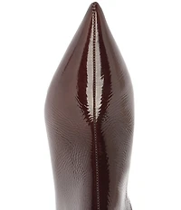 Schutz Elisha Patent Leather Sculptural Heel Booties
