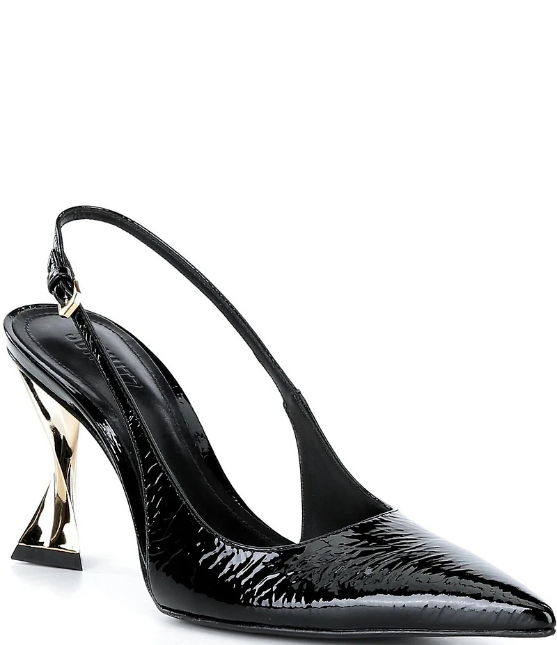 Schutz Elisha Patent Leather Slingback Structural Pumps