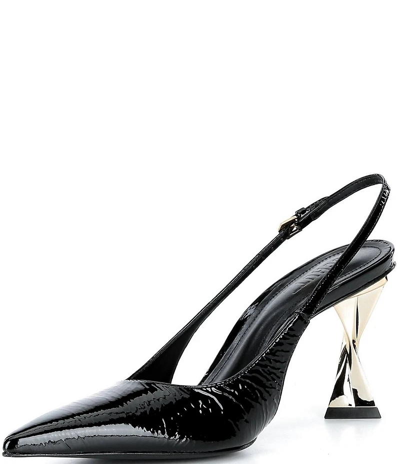 Schutz Elisha Patent Leather Slingback Structural Pumps