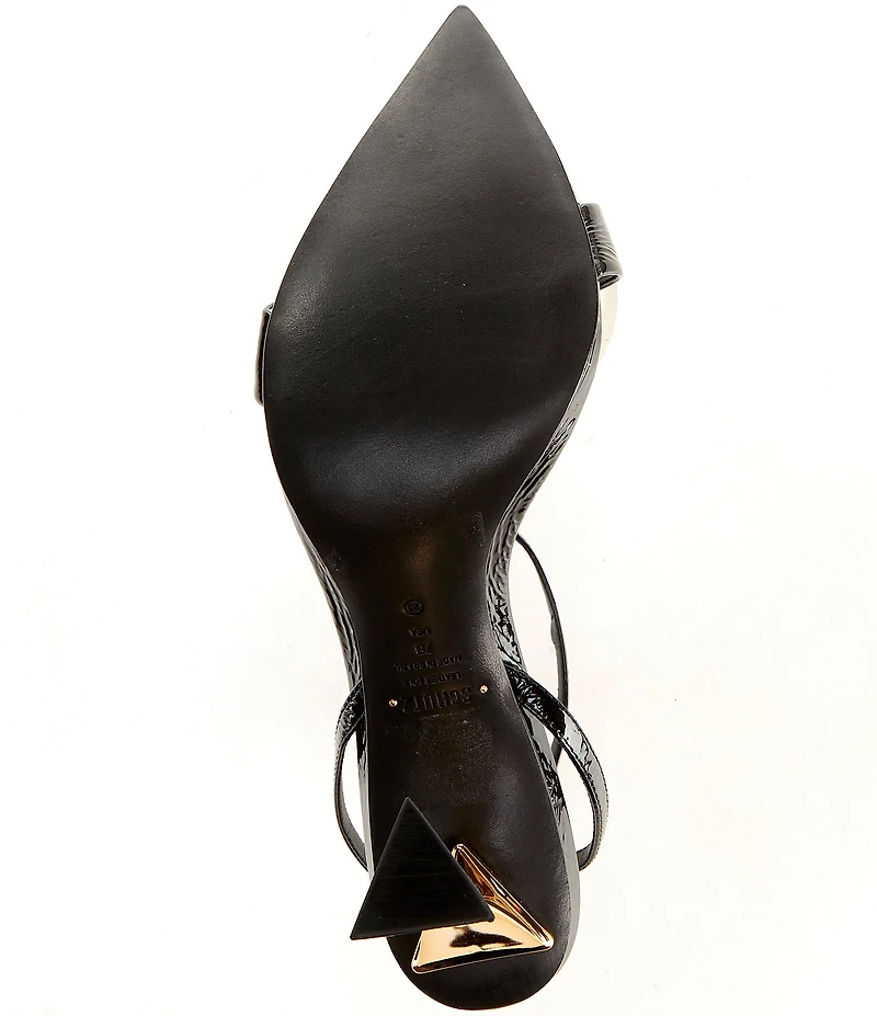 Schutz Elisha Patent Leather Structural Dress Sandals