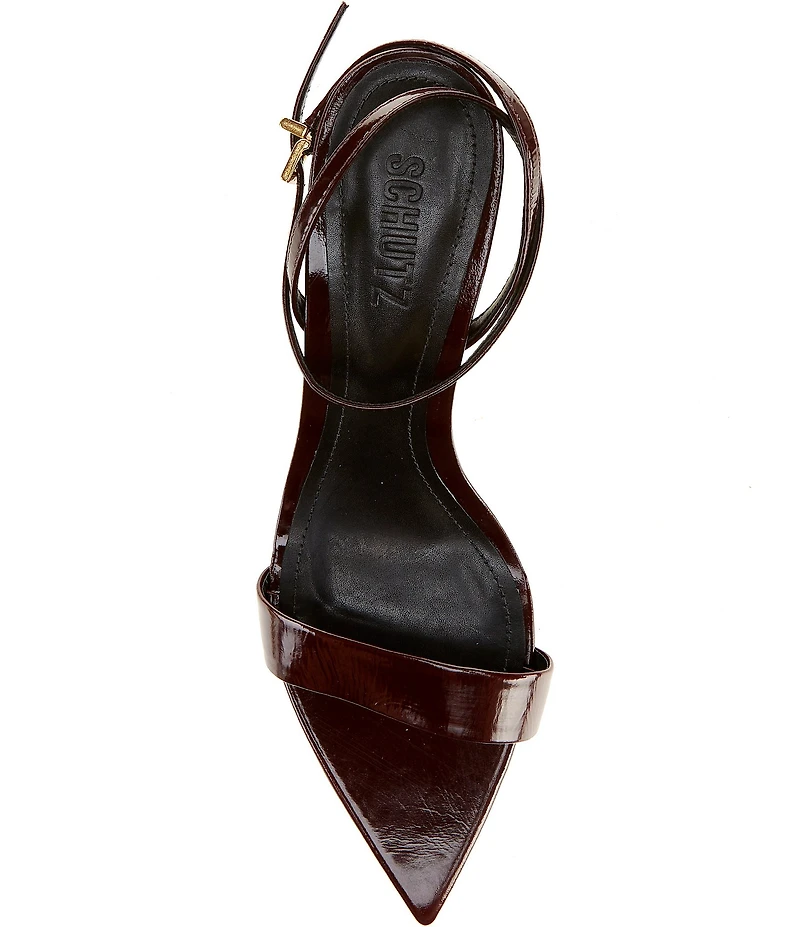 Schutz Elisha Patent Leather Structural Dress Sandals