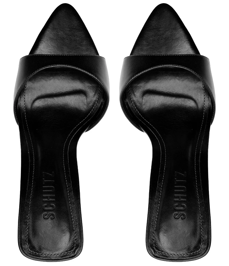 Schutz Elodie Leather Pointed Toe Dress Sandals
