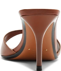 Schutz Elodie Leather Pointed Toe Stiletto Slip-On Sandals