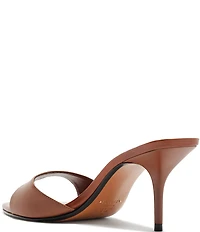 Schutz Elodie Leather Pointed Toe Stiletto Slip-On Sandals