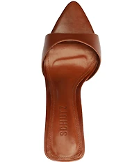 Schutz Elodie Leather Pointed Toe Stiletto Slip-On Sandals