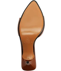 Schutz Elodie Leather Pointed Toe Stiletto Slip-On Sandals