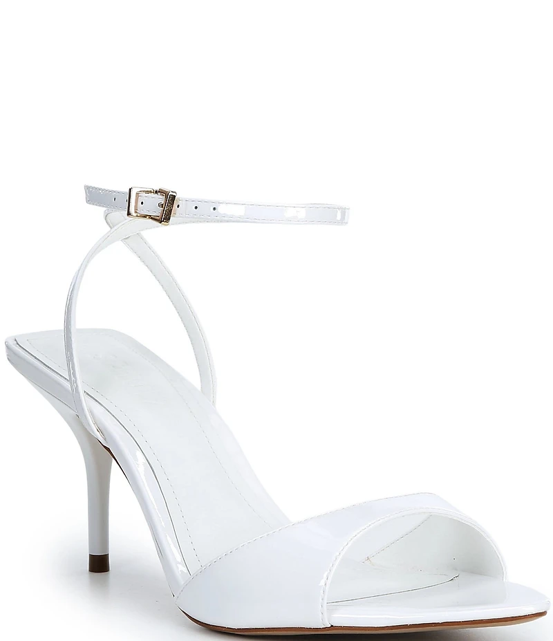 Schutz Elodie Patent Leather Ankle Strap Stiletto Dress Sandals