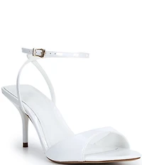 Schutz Elodie Patent Leather Ankle Strap Stiletto Dress Sandals