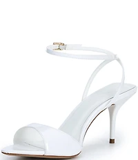 Schutz Elodie Patent Leather Ankle Strap Stiletto Dress Sandals