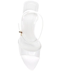 Schutz Elodie Patent Leather Ankle Strap Stiletto Dress Sandals