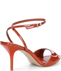 Schutz Elodie Patent Leather Ankle Strap Stiletto Dress Sandals