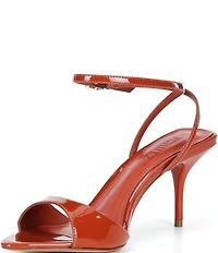 Schutz Elodie Patent Leather Ankle Strap Stiletto Dress Sandals