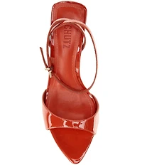 Schutz Elodie Patent Leather Ankle Strap Stiletto Dress Sandals