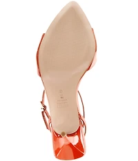 Schutz Elodie Patent Leather Ankle Strap Stiletto Dress Sandals