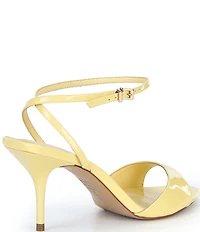 Schutz Elodie Patent Leather Ankle Strap Stiletto Dress Sandals