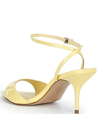 Schutz Elodie Patent Leather Ankle Strap Stiletto Dress Sandals