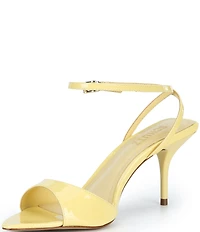 Schutz Elodie Patent Leather Ankle Strap Stiletto Dress Sandals