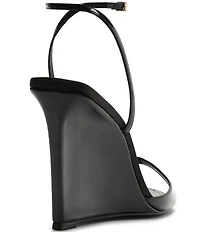 Schutz Elodie Patent Leather Ankle Strap Wedge Sandals