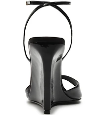 Schutz Elodie Patent Leather Ankle Strap Wedge Sandals