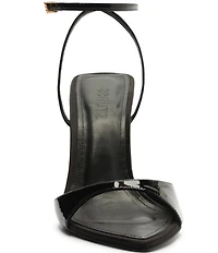 Schutz Elodie Patent Leather Ankle Strap Wedge Sandals