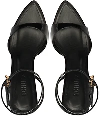 Schutz Elodie Patent Leather Ankle Strap Wedge Sandals