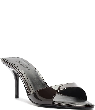 Schutz Elodie Patent Leather Pointed Toe Dress Sandals