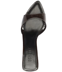 Schutz Elodie Patent Leather Pointed Toe Dress Sandals
