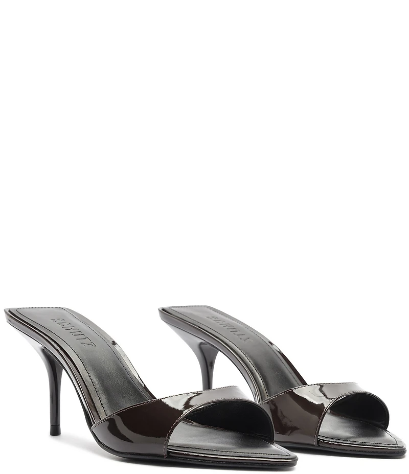 Schutz Elodie Patent Leather Pointed Toe Dress Sandals