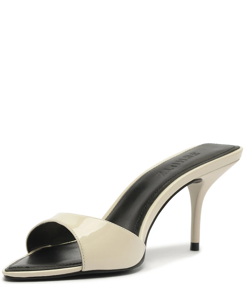 Schutz Elodie Patent Leather Pointed Toe Dress Sandals